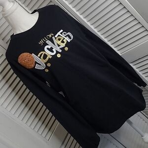 Gildan sz L 100% cotton black Yellow Jacket longsleeved T-Shirt